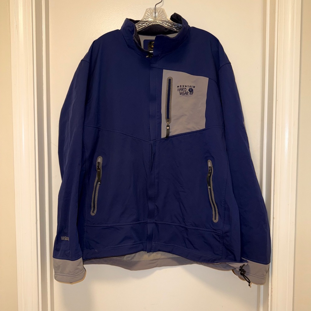 Mountain Hardwear Conduit Softshell Jacket Mens XXL Blue Grey Polyester